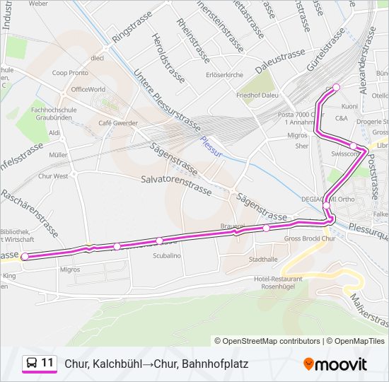11 Bus Line Map