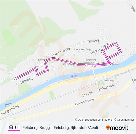 11 Bus Line Map