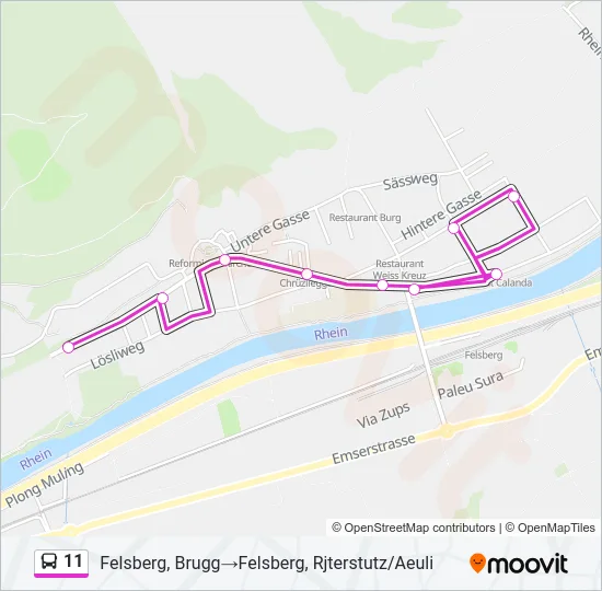 11 Bus Line Map