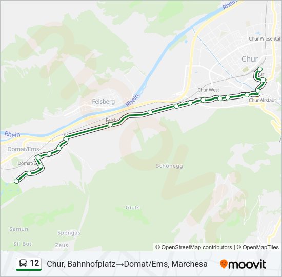 12 Bus Line Map