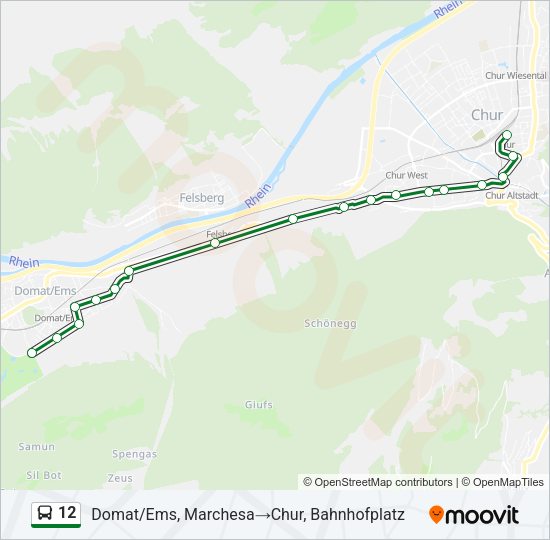 12 Bus Line Map