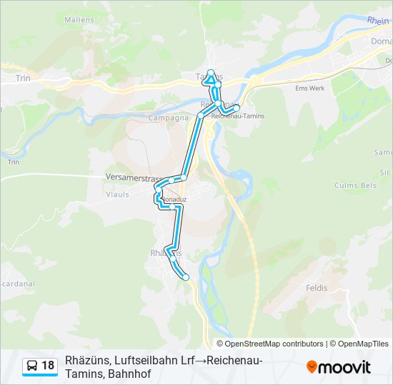 18 Bus Line Map