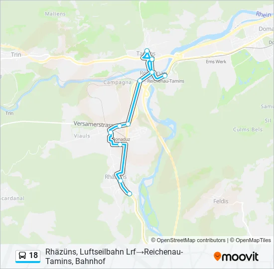 18 Bus Line Map