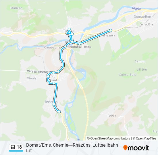 18 Bus Line Map