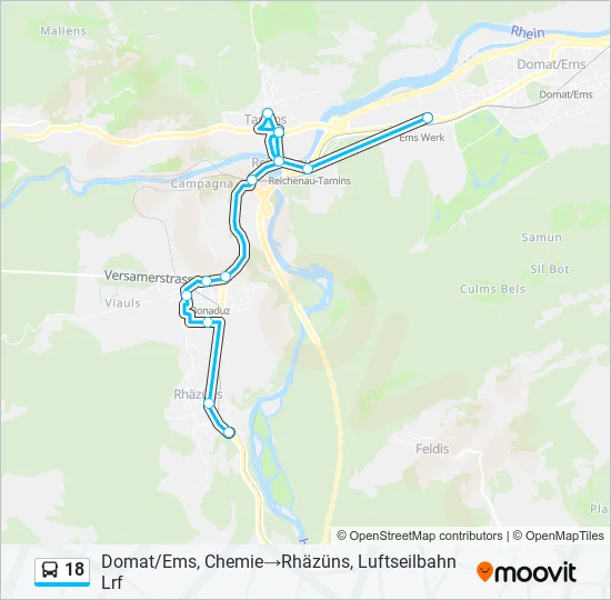18 Bus Line Map