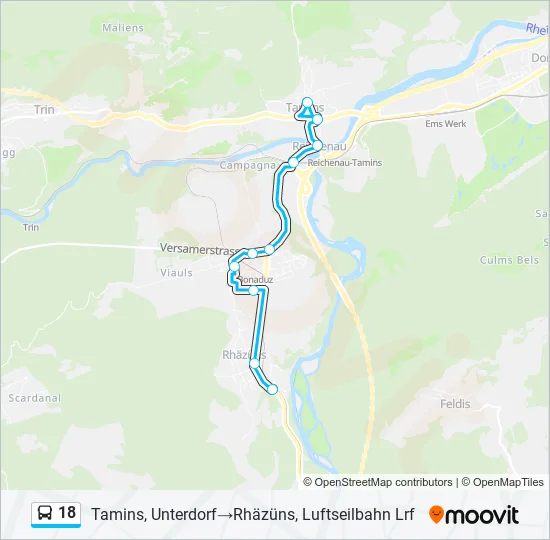 18 Bus Line Map