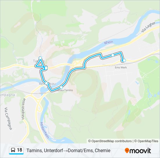 18 Bus Line Map