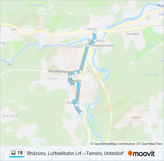 18 Bus Line Map