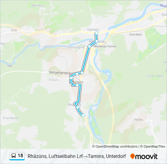 18 Bus Line Map
