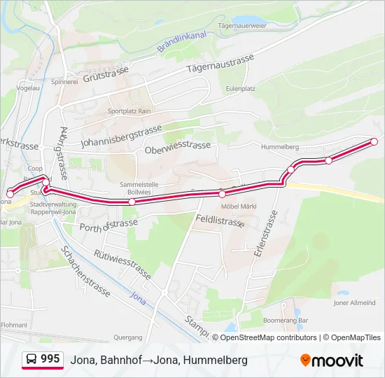 995 Bus Line Map
