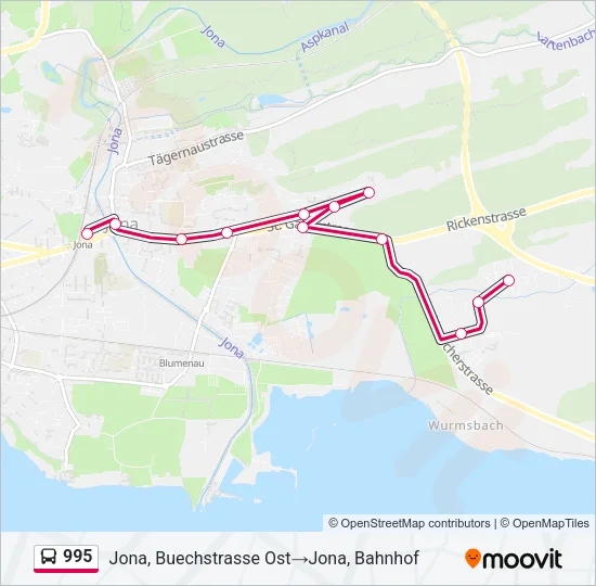 995 Bus Line Map