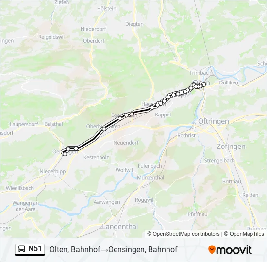 N51 Bus Line Map
