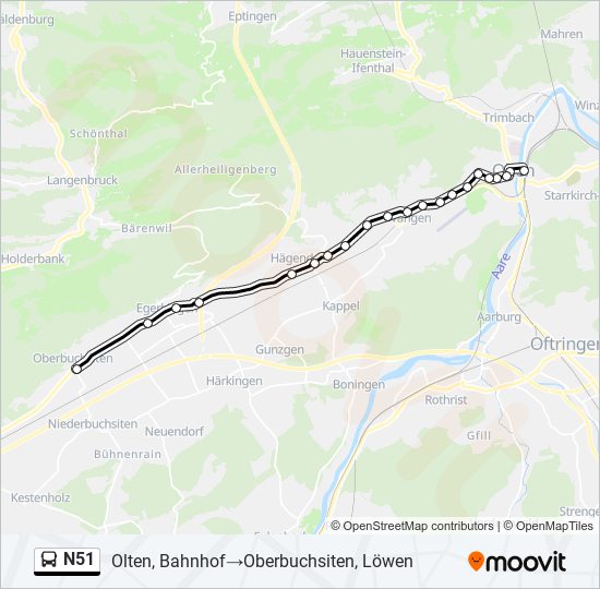 N51 Bus Line Map
