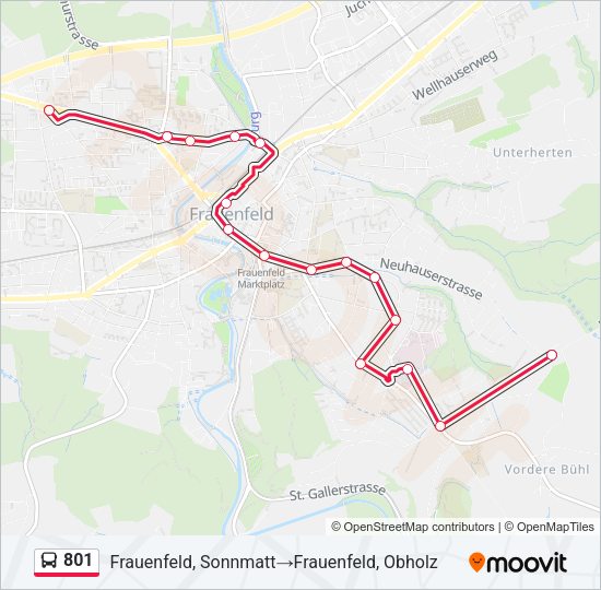 801 Bus Line Map