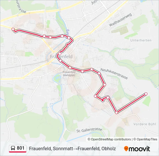801 Bus Line Map