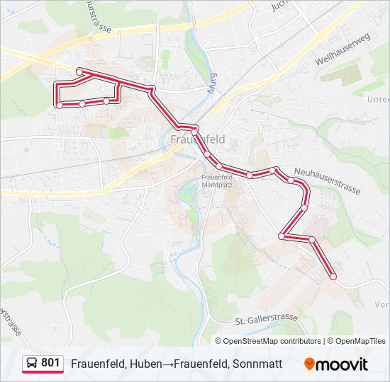 801 Bus Line Map