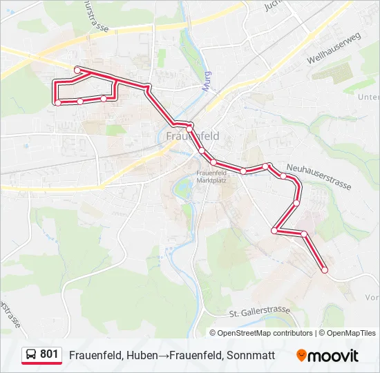 801 Bus Line Map