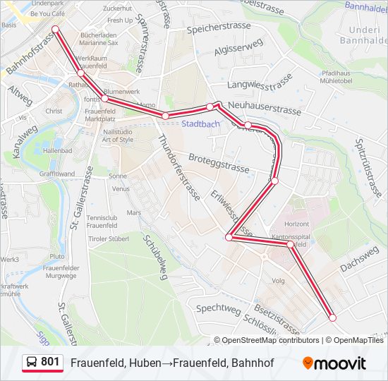 801 Bus Line Map
