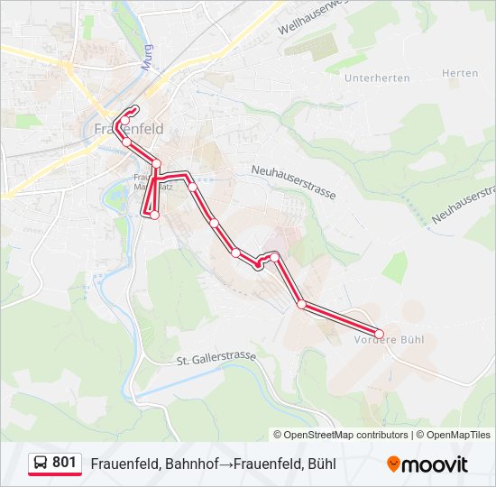 801 Bus Line Map