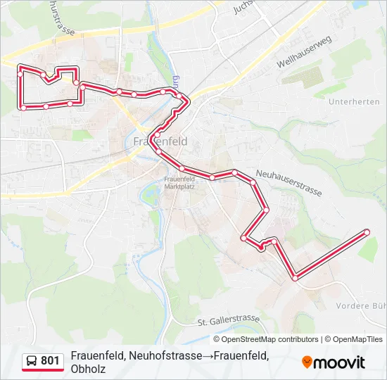 801 Bus Line Map