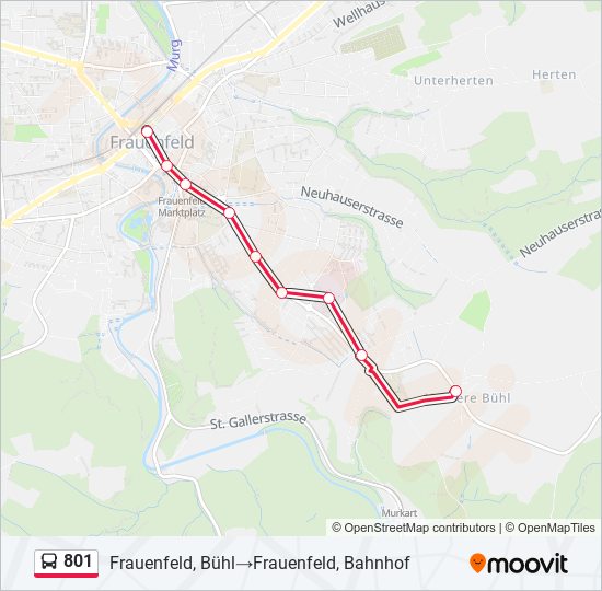 801 Bus Line Map