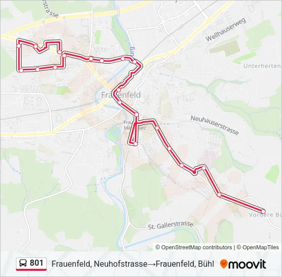 801 Bus Line Map