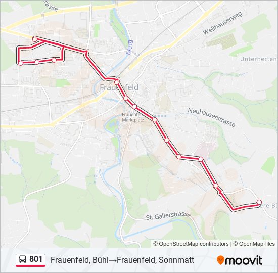 801 Bus Line Map