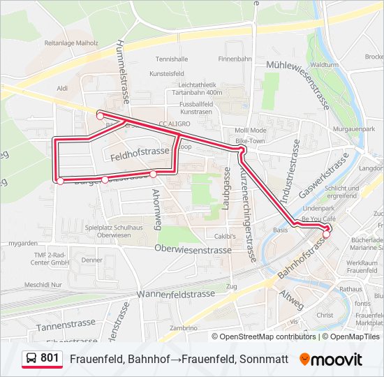 801 Bus Line Map