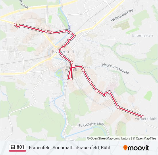 801 Bus Line Map