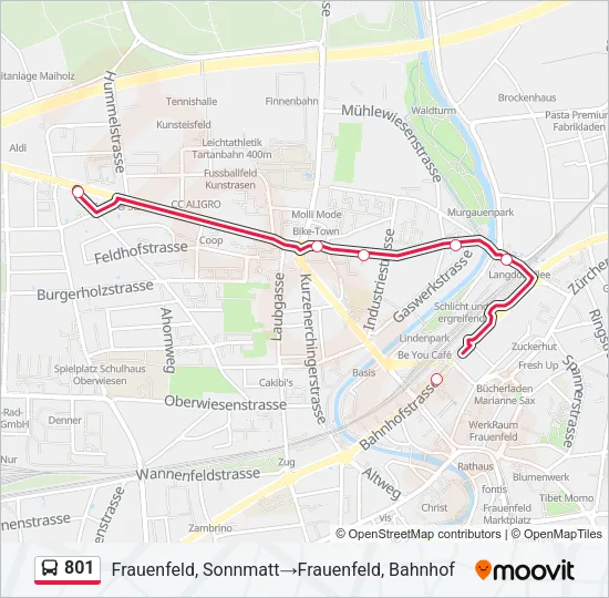 801 Bus Line Map