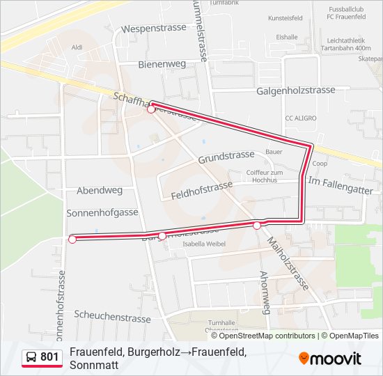 801 Bus Line Map