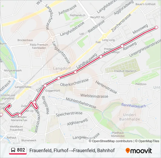 802 Bus Line Map
