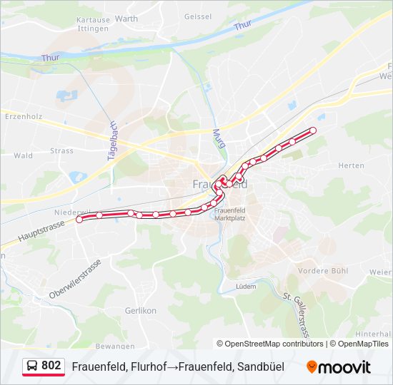 802 Bus Line Map