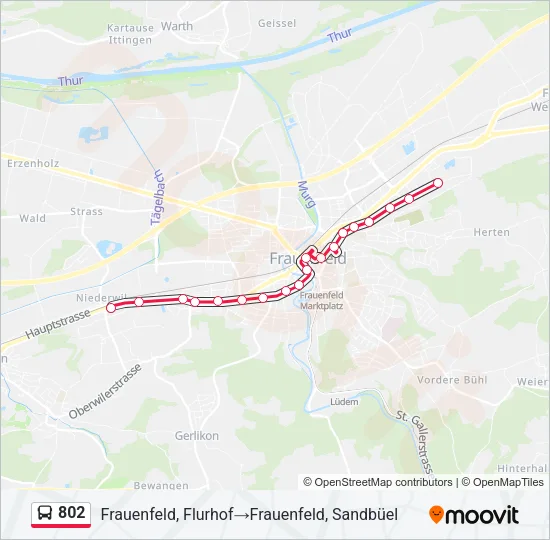 802 Bus Line Map
