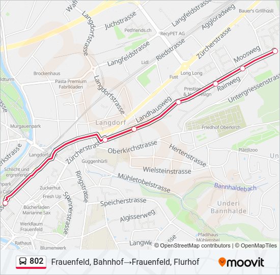 802 Bus Line Map