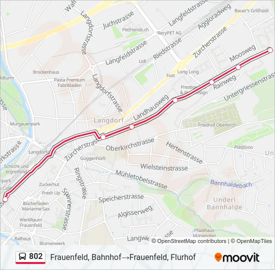 802 Bus Line Map