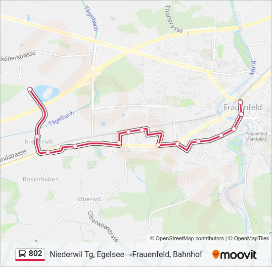 802 Bus Line Map