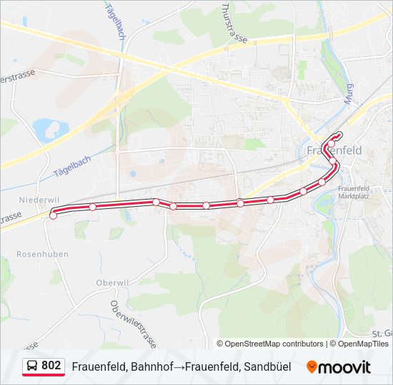 802 Bus Line Map