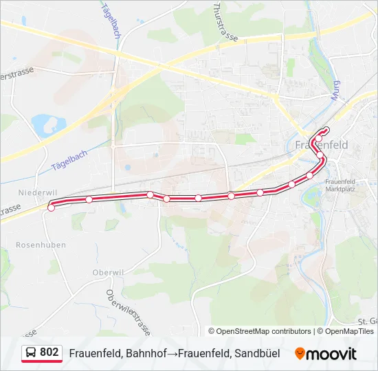 802 Bus Line Map