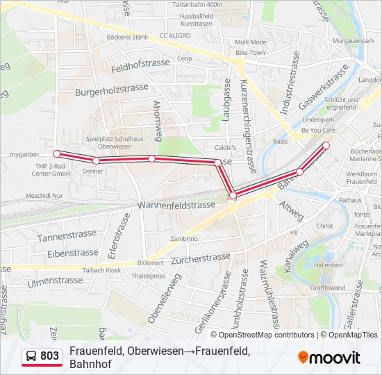 803 Bus Line Map