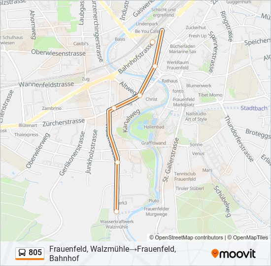 805 Bus Line Map