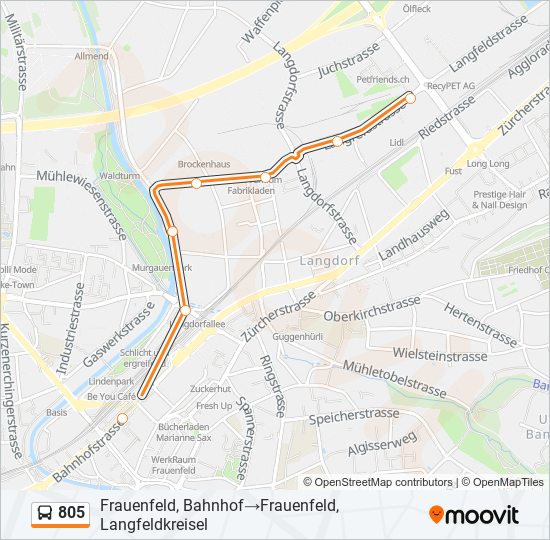 805 Bus Line Map