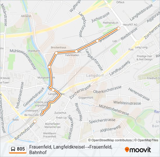 805 Bus Line Map