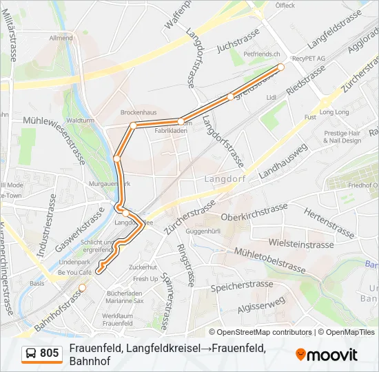 805 Bus Line Map