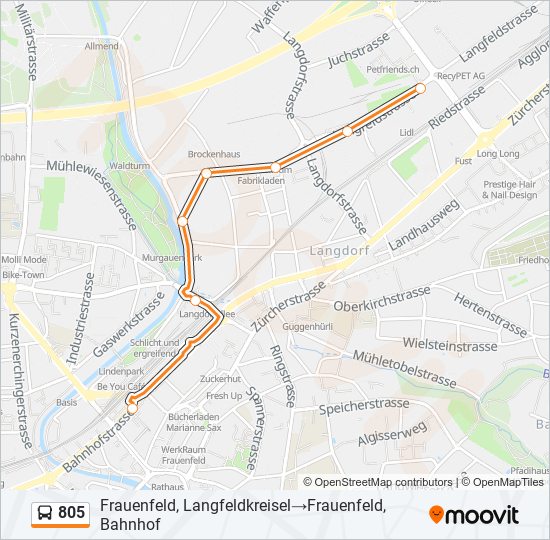 805 Bus Line Map