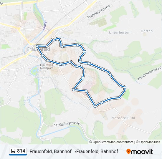 814 Bus Line Map