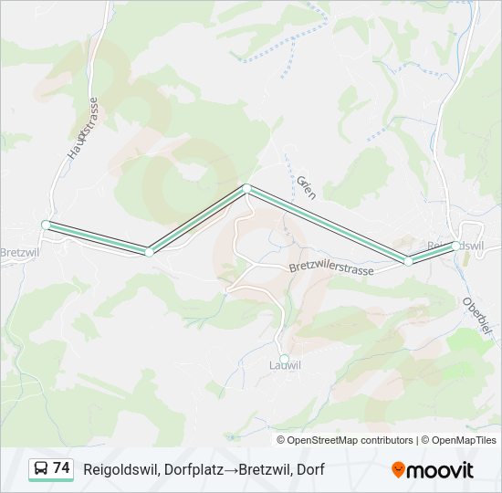 74 Bus Line Map