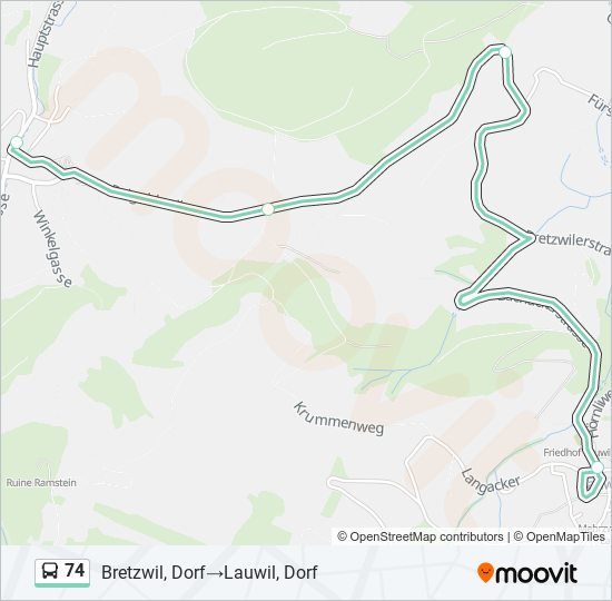 74 Bus Line Map
