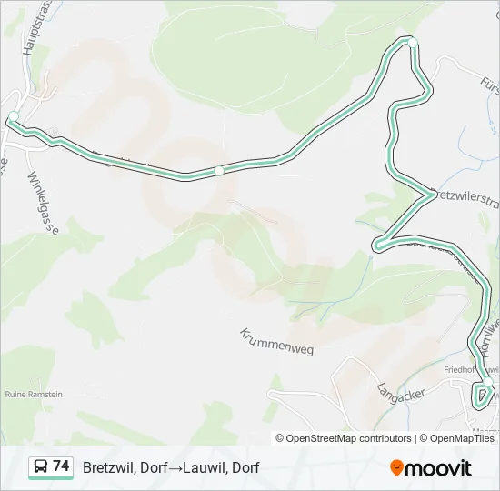 74 Bus Line Map
