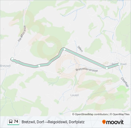 74 Bus Line Map